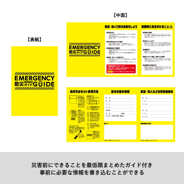 防災緊急８点セット　サコッシュタイプ　ブラック