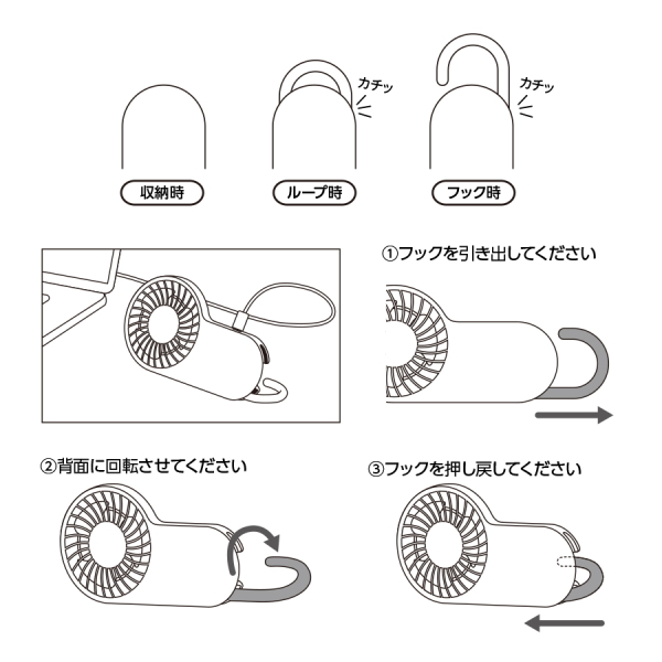 コンパクトハンディＵＳＢファン