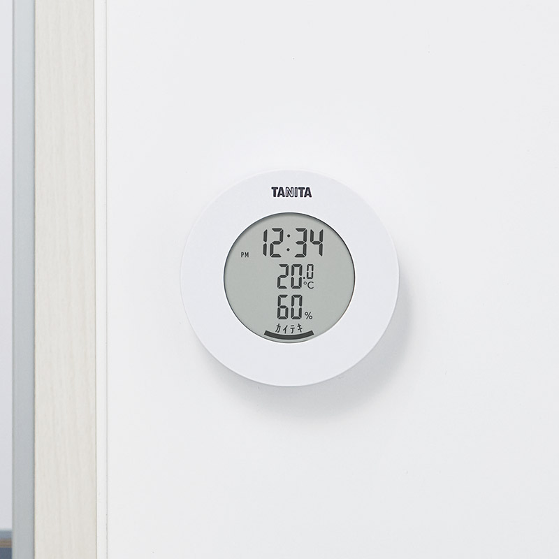 タニタ　デジタル温湿度計（丸型）　ホワイト　ＴＴ－５８５