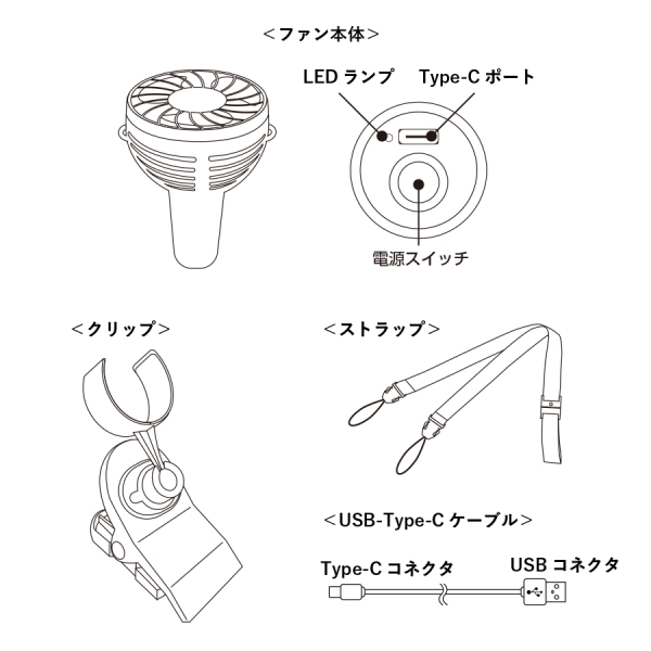 クリップミニハンディファン