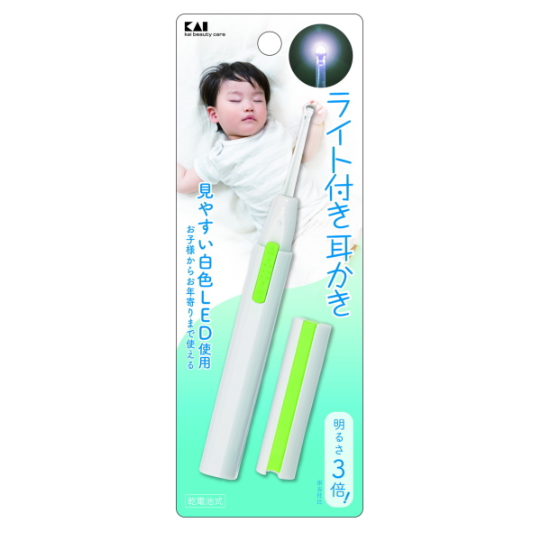 ライト付耳かき　白