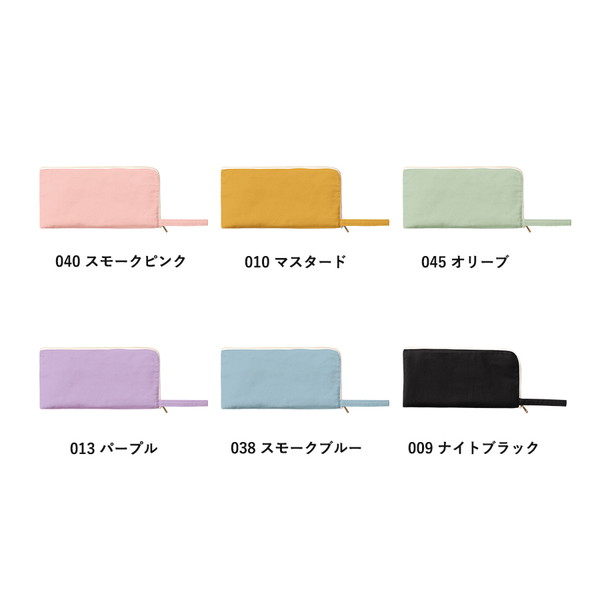 キャンバスＬ字ファスナーフラットポーチ　Ｍ