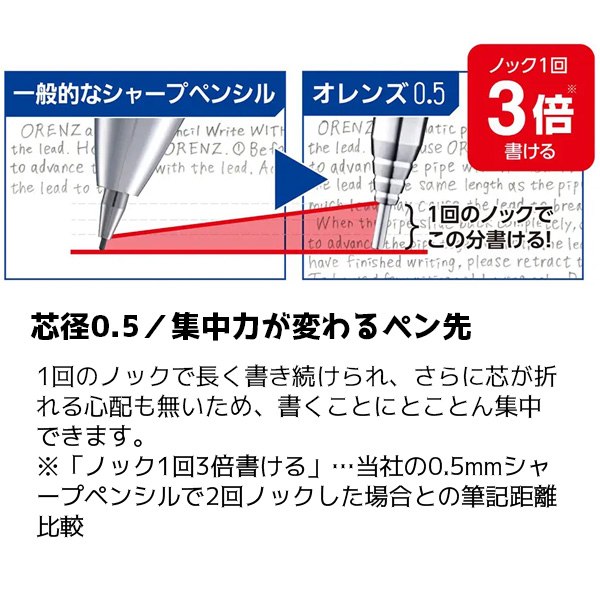 シャープペンシル　オレンズメタルグリップ　０．５ｍｍ