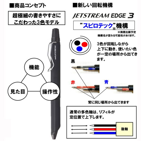 多色　ジェットストリームエッジ　　３色　０．２８ｍｍ