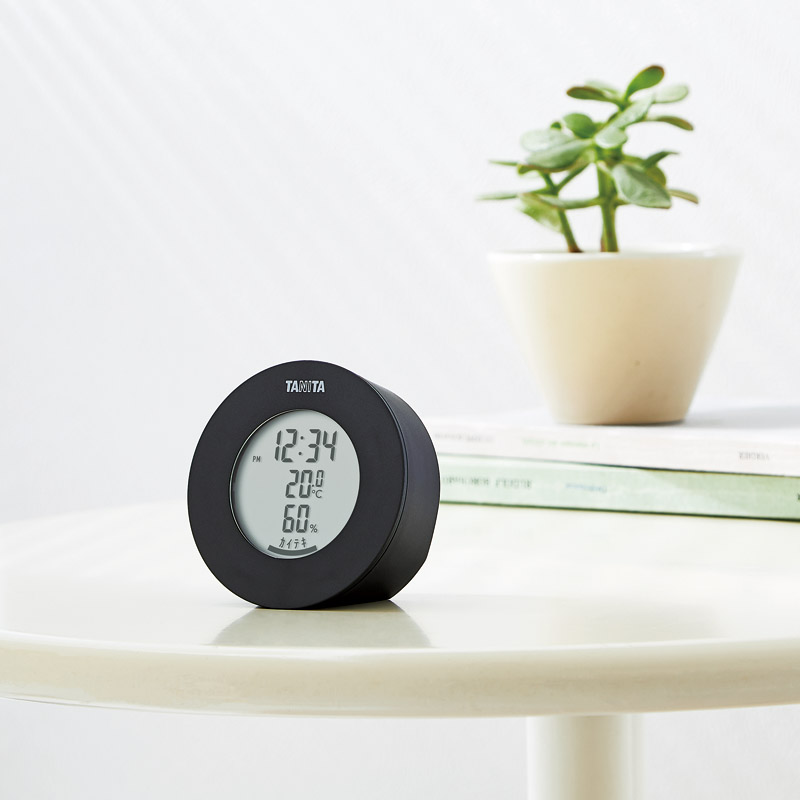 デジタル温湿度計 丸型デザイン