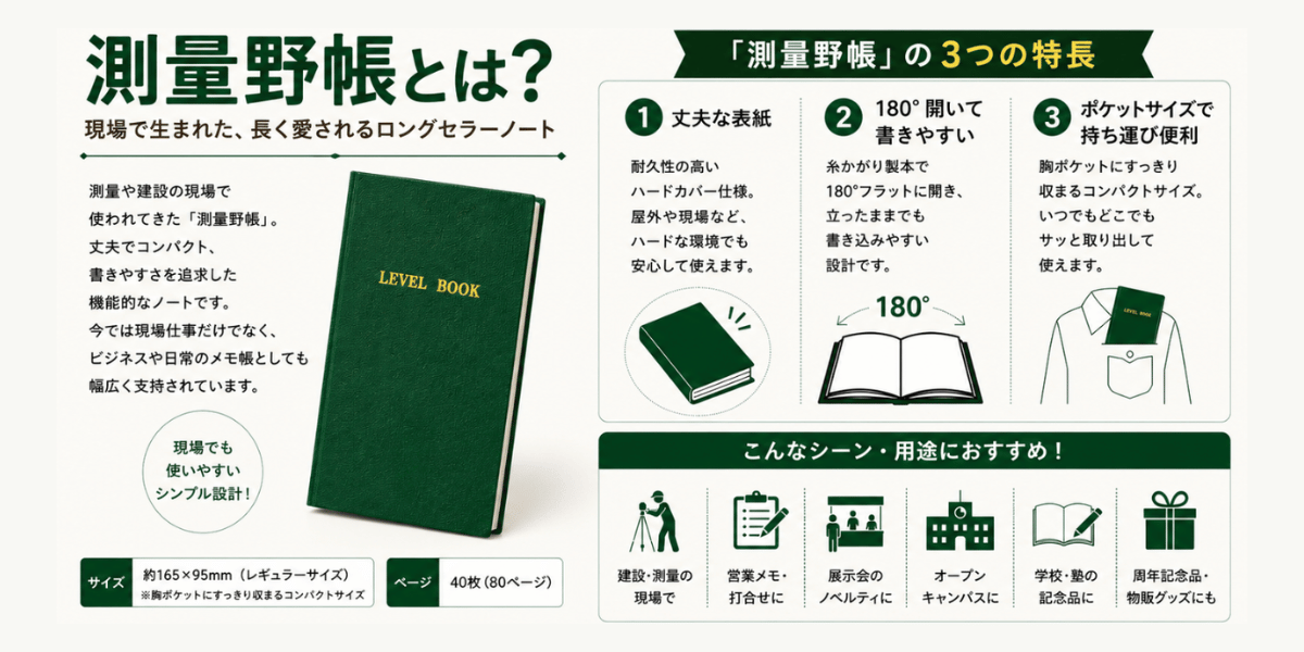 オリジナル野帳の説明画像